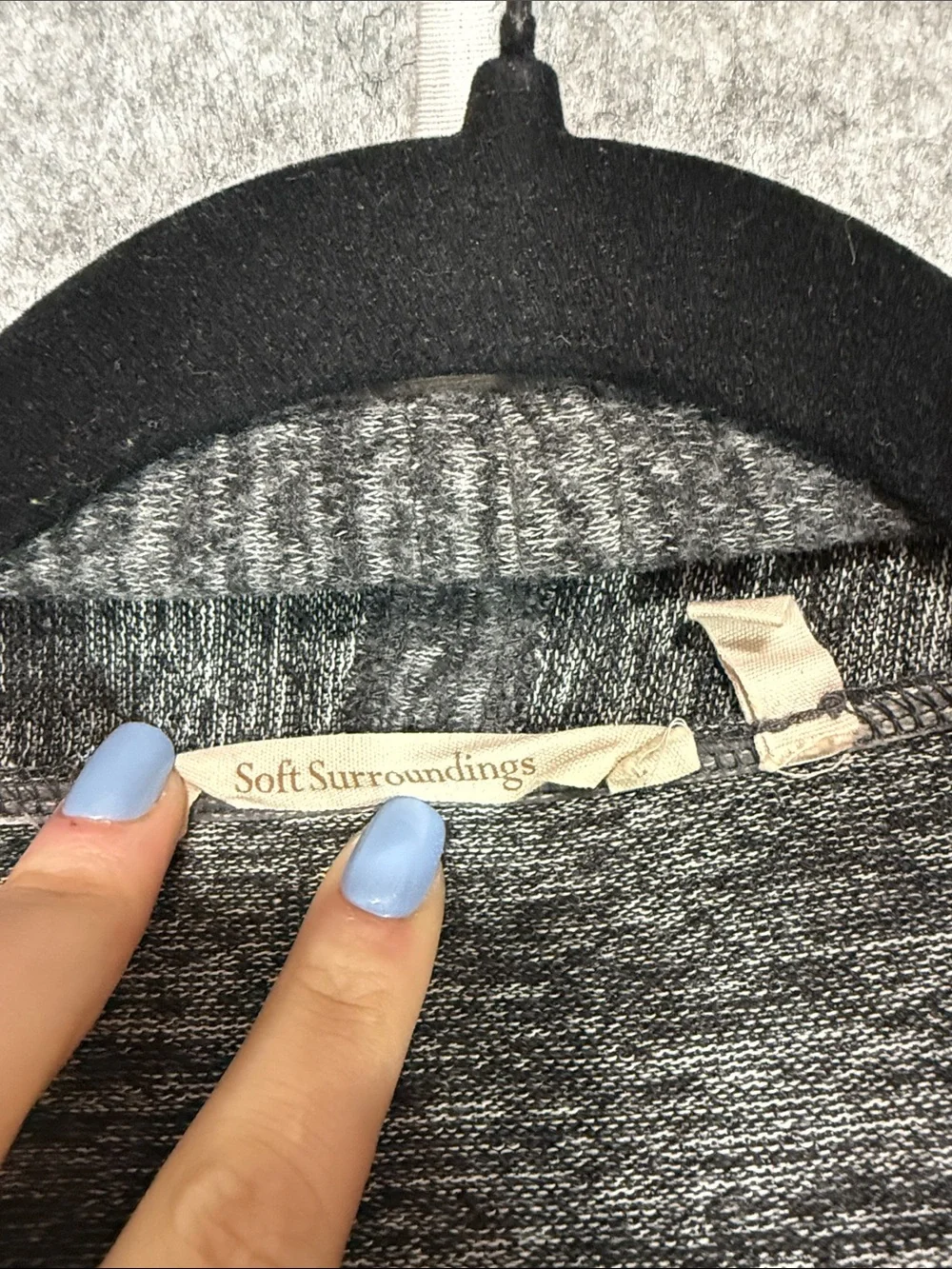 Soft Surroundings Cardigan - Womens L - Charcoal Heather Open-Front Duster Comfy